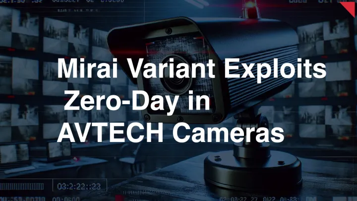 New Mirai Variant Exploits Zero-Day in AVTECH Cameras: CVE-2024-7029